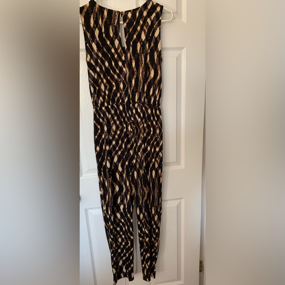 Bold Elements Black IKAT Print Jumpsuit Sz Sm Stretchy Party Girls Night Out - Picture 4 of 7